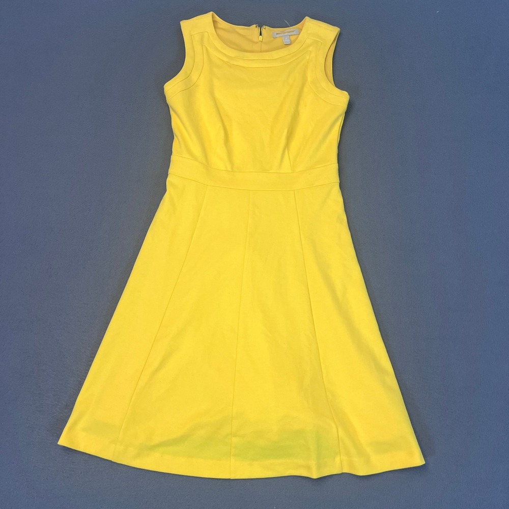 Banana Republic Factory Yellow Sleeveless A-Line Fit & Flare Dress Womens Size 0